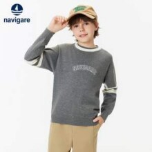 Navigare 意大利小帆船 男童时尚学院风条纹圆领毛衣NVG2503502 三色新低89.5元包邮