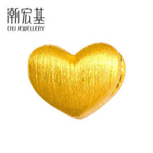 CHJ JEWELLERY 潮宏基 小确幸小桃心足金黄金转运珠 单吊坠约0.7g787.98元