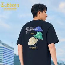 Cabbeen 卡宾 【索罗娜】彩色印绣工艺T恤2025短袖 L /175/50 煤黑色01