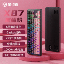 前行者【立省15%】X87Pro/Ultra无线机械键盘有线蓝牙三模gas客制化游戏电竞磁轴办公专用侧刻电脑笔记本 黑莓粉侧刻Pro-筋斗云轴-1万mAh169.15元（需领券）