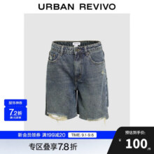 UR2024秋季新款女装街头复古洗水破洞剪边牛仔短裤UYY84000592.9元 (满2件9折,券后省0.72)