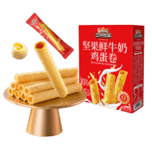 三只松鼠 坚果鲜牛奶鸡蛋卷 黄油味150g/盒9.9元包邮（需入会、需试用）