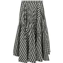 moussy 女装新品文艺感不规则格纹半身裙028ISA30-3021 165花纹灰色 S