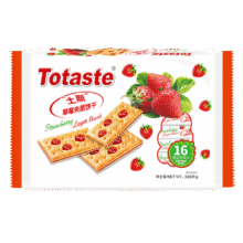 Totaste土斯草莓果粒夹层饼干240g草莓饼干蛋糕孕妇儿童休闲零食独立包装4.92元
