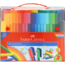 【全网低价】辉柏嘉（Faber-castell）水彩笔可水洗幼儿园可拼砌软头儿童绘画  80色155068美术写生134元