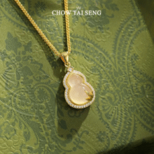 竹报福禄！Chow Tai Seng 周大生 竹报福禄葫芦玉髓纯银项链￥128.00 6.1折 比上一次爆料降低 ￥5
