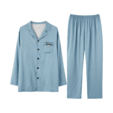 芬腾 【高级感绸面】丝滑翻领开衫简约纯色家居服男士长袖睡衣套装59元(超v更低，0.7折)