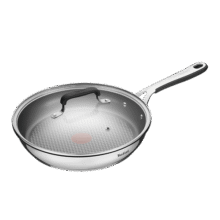 特福（Tefal）平底锅煎锅不粘锅316L不锈钢锅身红点感温不粘牛排煎锅电磁炉炒锅347.7元 (满300减60,券后省0.85)