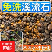 天然原生态溪流石底砂鱼缸专用过滤鹅卵石小石头龟缸造景装饰底砂 12-16mm 天然溪流石