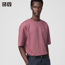 UNIQLO 优衣库 男装/男女同款大师T AIRism宽松圆领T恤五分袖短袖475355 15 珊瑚红色 XL /180/108B44元（88元/2件）