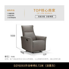 国家补贴：左右家私 DZY6093 单人沙发椅 科技布 深墨灰券后551.65元