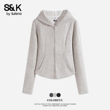 Baleno 班尼路 S&K系列 连帽卫衣短款外套 简约百搭 女款券后39.9元