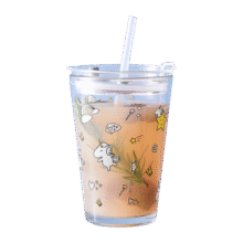 乐唯诗（NERVISHI） 玻璃杯刻度吸管杯玻璃水杯女杯子带盖早餐杯牛奶杯咖啡杯 乐康吸管杯【天蓝】470ml1只9.9元 (券后省500)