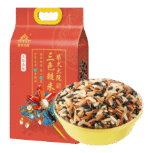 再降价：柴火大院 三色糙米 2kg 糙米 黑米 红米 五谷杂粮 4斤 *2件39.36元（合19.68元/件）