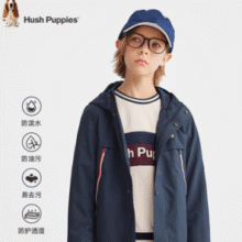 Hush Puppies 暇步士 儿童三防撞色连帽风衣外套（105-170cm）￥166.00 3.5折