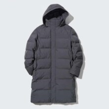 优衣库男装 无缝羽绒大衣羽绒服 保暖连帽外套双拉链 石墨黑349.5元（需领券）