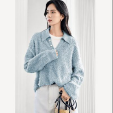 对白 含绵羊毛圈圈肌理感套头针织衫 S-XL99元