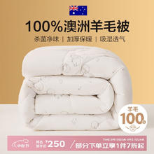 博洋 100%澳洲羊毛加厚冬被 被芯 5.2斤 150*210cm211.82元