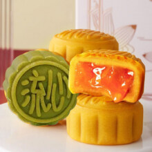 宏二爷 港式流心奶黄月饼 豆沙 共270g*1箱6.91元（需领券）