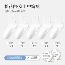 巴迪高 一次性袜子 压缩款 短筒男白5双