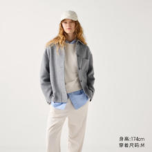 UNIQLO 优衣库 女装宽松休闲茄克/休闲时尚外套夹克469905 03 灰色 S /155/80A券后119元