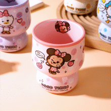迪士尼可爱儿童牛奶杯卡通水杯子陶瓷杯咖啡杯冰淇淋杯高颜值 米奇悦乐杯