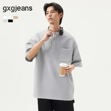 gxgjeans 25夏新品 美式亨利领短袖T恤 四色可选券后54元