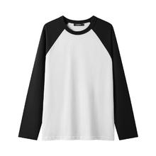 gxgjeans 25秋新品 美式插肩袖长袖T恤 男女同款情侣 白色/黑色64元