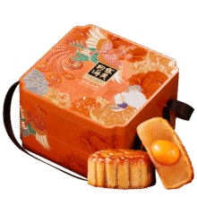 华美月饼礼盒蛋黄莲蓉中秋月饼礼盒祈福金秋980G214.73元（合71.58元/件）
