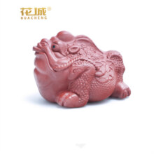 花城 宜兴紫砂茶宠 唐马/招财金蟾摆件5.9元包邮