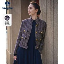 Navigare 意大利小帆船 25年新款 女士粗花呢短款小香风夹克外套2341405502新低437元包邮