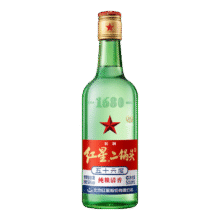 红星 绿瓶 1680 二锅头 纯粮清香 56%vol 清香型白酒 500ml 单瓶装9.9元（需换购）