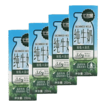 七点见 脱脂纯牛奶 200ml*4盒4.9元