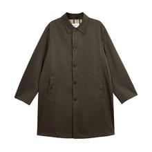 JACK&JONES 杰克琼斯 秋季宽松百搭舒适内里格纹装饰长款风衣