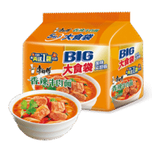 康师傅 大食袋系列 方便面 袋装 香辣牛肉 5袋*2件23.35元（合11.68元/件）