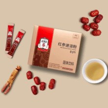 韩国进口！正官庄 红参速溶粉养生茶 3g*50包￥94.70 3.2折