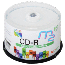麦克赛尔（Maxell）CD-R光盘/刻录光盘 盘面可打印系列 空白光盘刻录盘光碟 52速700M 桶装50片54.7元