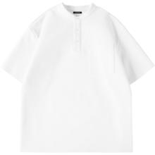 gxgjeans 真五折！25夏新品 多色基础休闲亨利领短袖T恤 白色39.5元