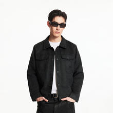 JACK&JONES 杰克琼斯 杰克·琼斯（JACK&JONES）25年男装外套男年春秋仿麂皮上衣翻领夹克男轻商务休闲外套高档 E44黑砂色 3XL181.34元