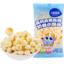 小鹿蓝蓝高钙高铁高锌奶香小馒头儿童零食无添加蔗糖新西兰进口乳粉 奶香小馒头65g*1袋5.8元 (月销3000+)