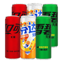 可口可乐（Coca-Cola）汽水碳酸饮料330ML*6罐装 新老包装随机发货 无糖可雪芬330ml*6罐（各2罐）7.9元（需领券）