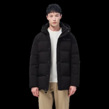 坦博尔 羽绒服男短休闲通勤百搭连帽防风保暖外套TA331557 黑色190299.5元
