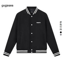 gxgjeans gxg.jeans男装 2024年冬季灰色绵羊毛棒球服毛呢夹克外套男 黑色 170/M158.35元
