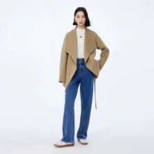 LILY 100%绵羊毛气质通勤优雅毛呢外套大衣小个子女316元(超V价更低)