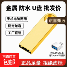 【足量不虚标】U盘学习办公电脑车载小巧便携京东物流小容量投标U盘优盘 直板金色 128GB 送Type-c转接头30元 (每满300减30,月销1000+)
