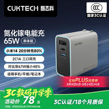 酷态科 65W 2C1A 氮化镓充电器 AD653C72元