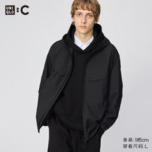 有券的上：UNIQLO 优衣库 男装/男女同款BLOCKTECH连帽外套481044 09 黑色 M /170/92A