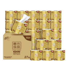 清风 原木纯品金装有芯卷纸 4层200g*27卷40.11元包邮（1.48元/卷）
