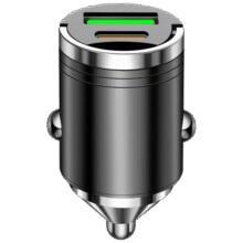 YOMO车载充电器车充点烟器PD30W全金属超级快充转换器插头适用苹果16华为/小米一拖二 黑色26.9元 (券后省0.9)