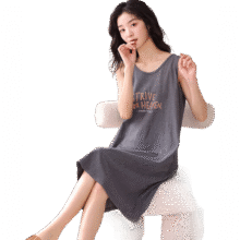 多拉美睡裙女夏纯棉背心简约套头休闲睡衣可外穿夏季薄款女士家居服 M79元